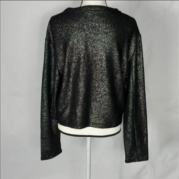 Like new Reiss black metallic crew neck sweater - Picture 4 of 6